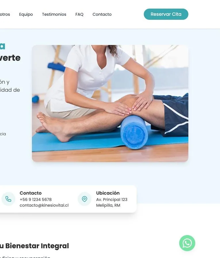 Sitio web de KinesioVital, clínica de kinesiología